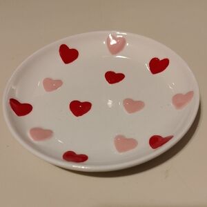 White Heart Pattern Plate/Soap Dish NEW